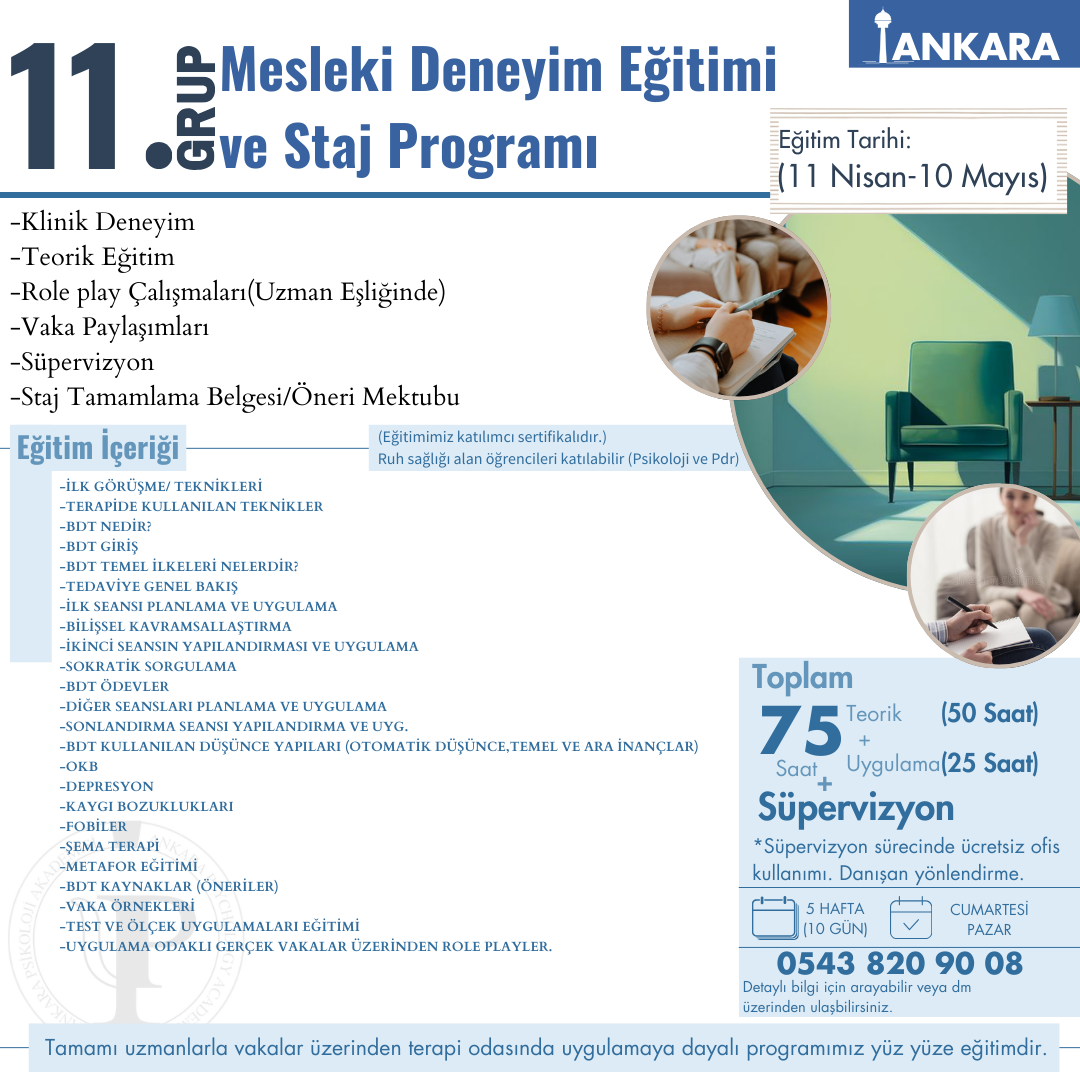 11. Grup Mesleki Deneyim Eğitimi ve Staj Programı